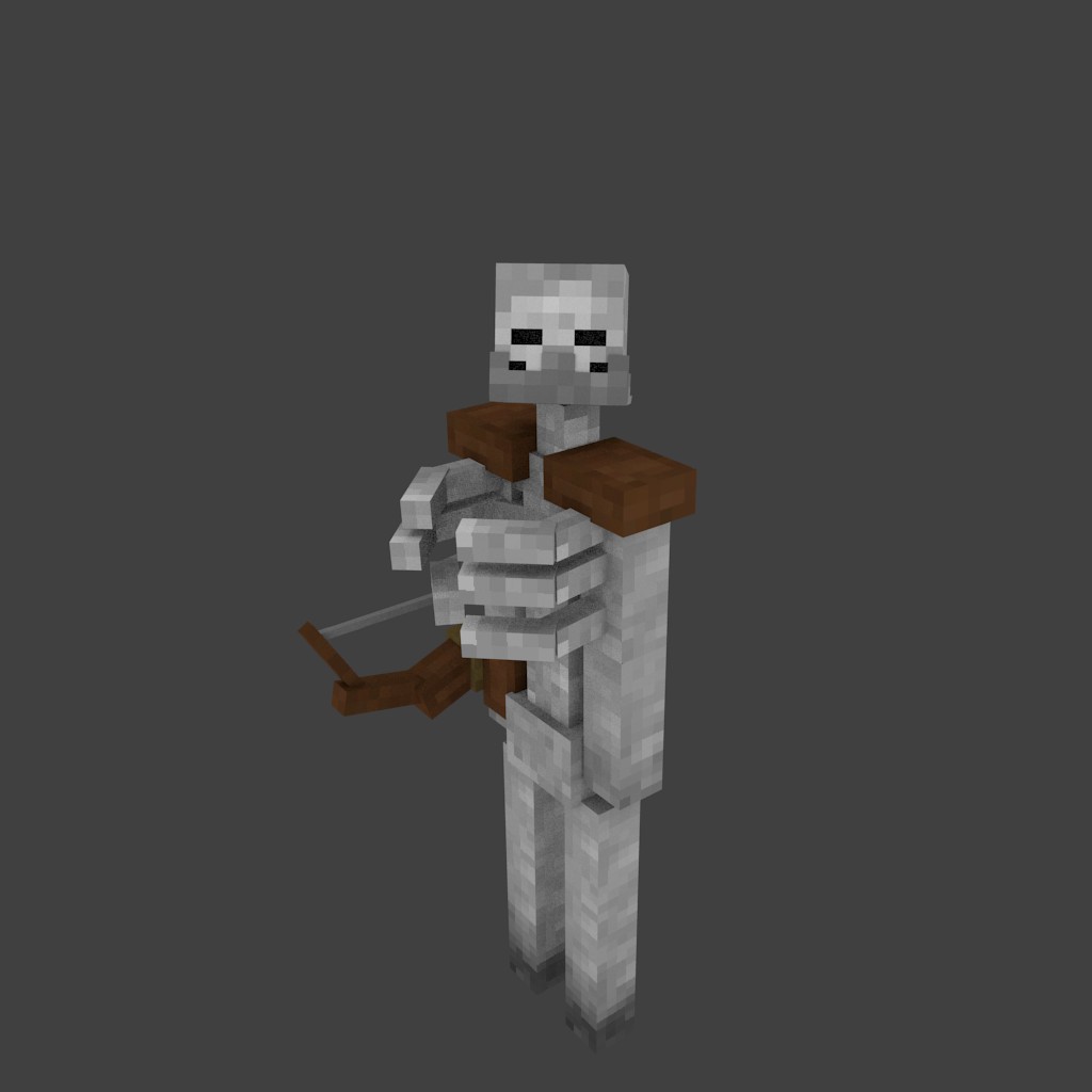 Minecraft Mutant Skeleton Blender Rig FREE! preview image 1